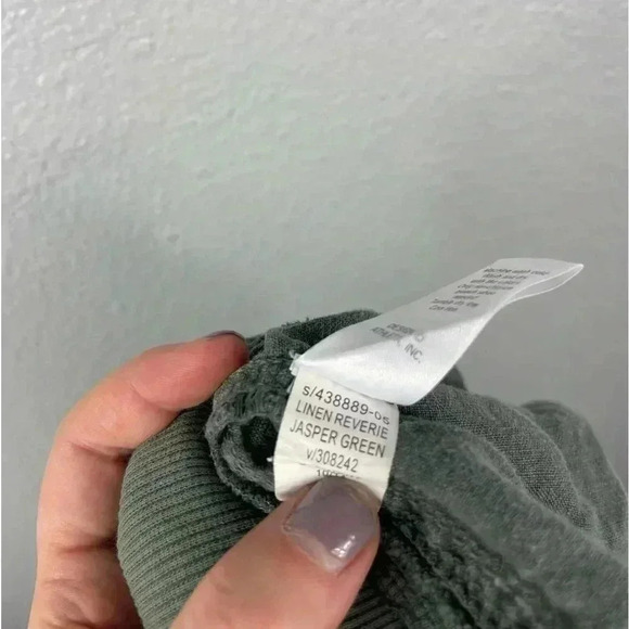 Athleta 100% Linen Reverie Jasper Green Pants Sweatpants Womens 14 Lightweight - Picture 12 of 12